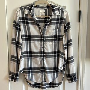 American Eagle Ahh-mazingly Soft Flannel - White/Black